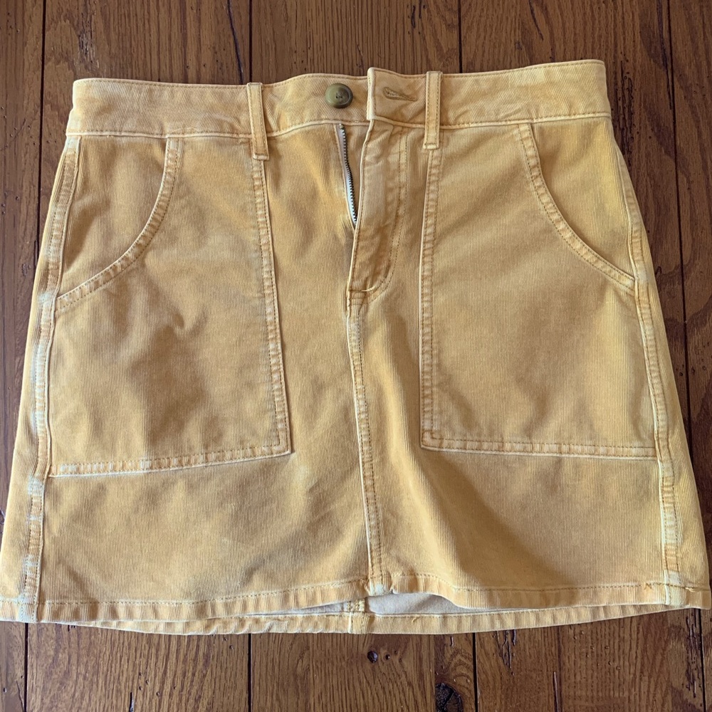 Yellow Corduroy Skirt from AE